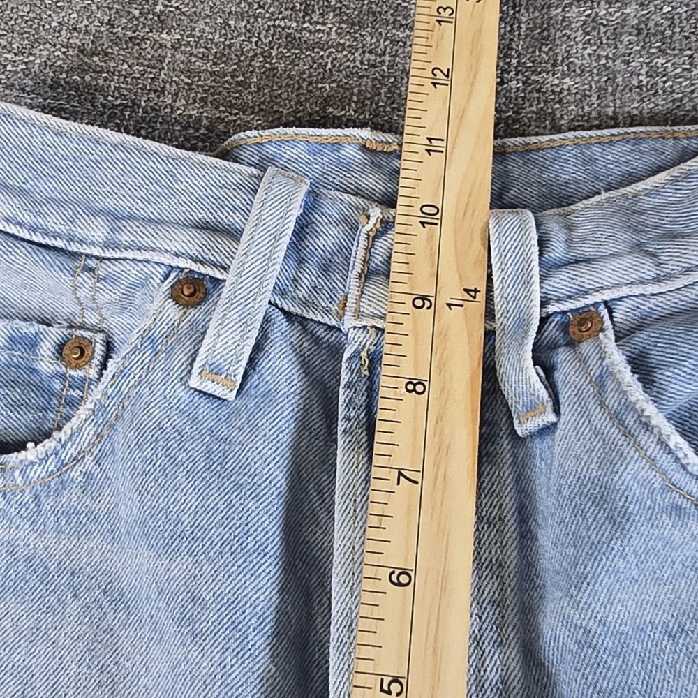 Levis 501 Original Cutoff Denim Shorts Light Wash Button Fly Womens 26 High Rise - Picture 10 of 11